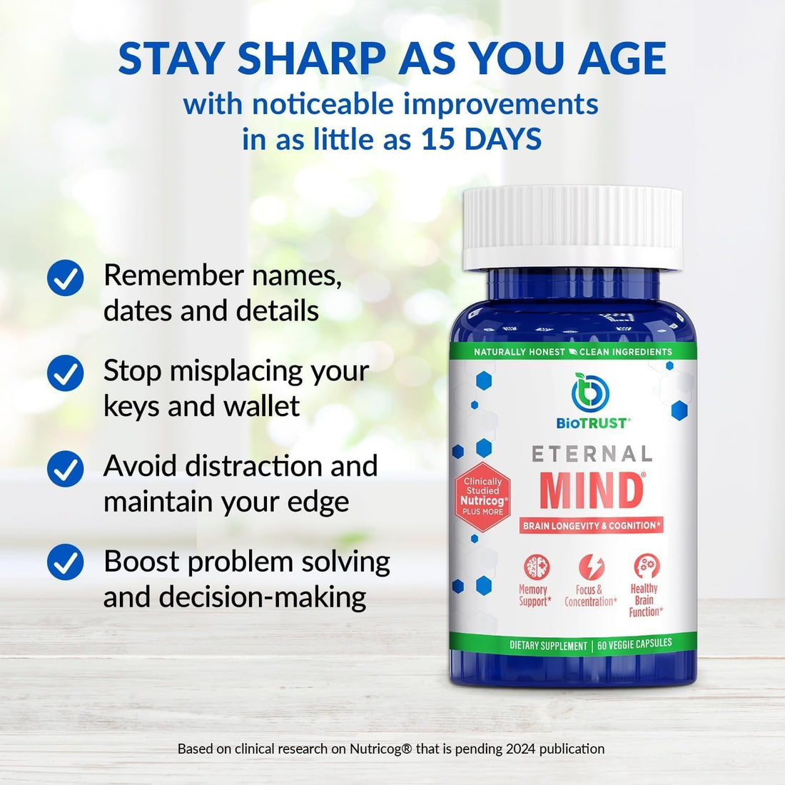 ETERNAL MIND® Brain Health Supplement for Longevity and Cognition - Image 4 of 6