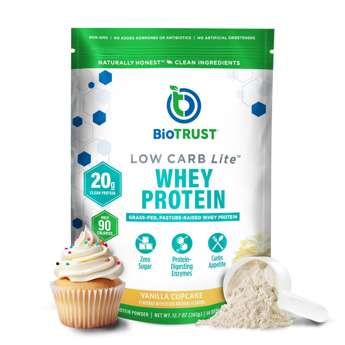 LOW CARB LITE™ PROTEIN POWDER  - GRASS-FED WHEY ISOLATE (Vanilla Cupcake)