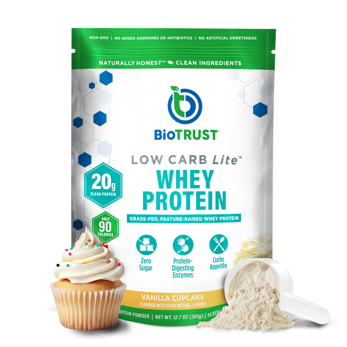 LOW CARB LITE™ PROTEIN POWDER  - GRASS-FED WHEY ISOLATE (Vanilla Cupcake)