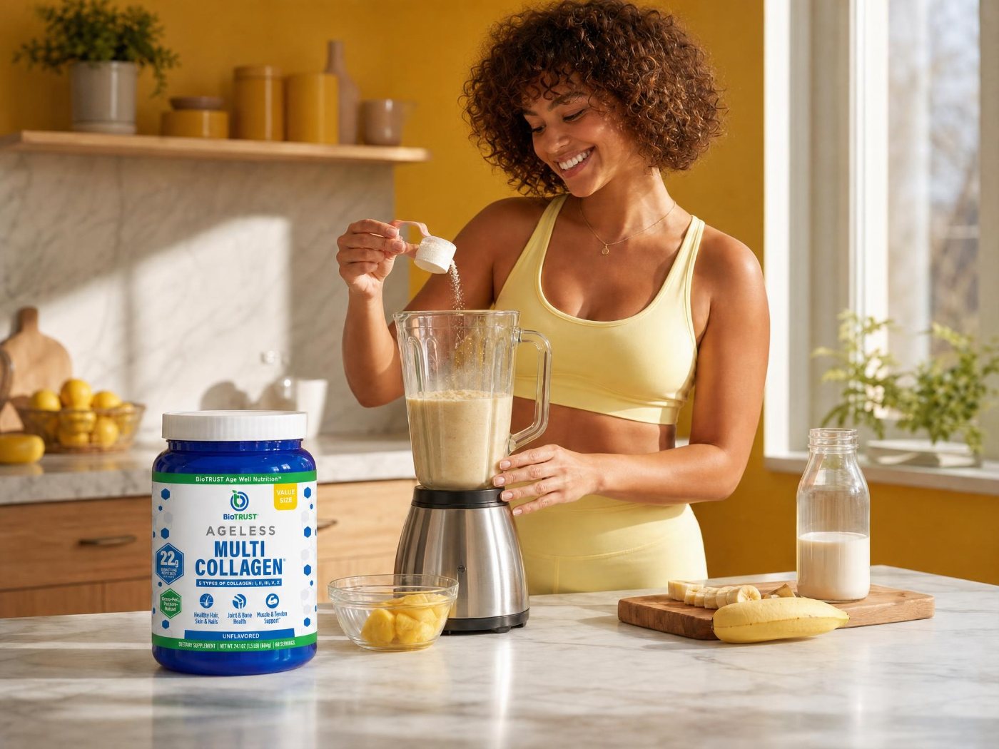 Ageless Multi Collagen in a morning kitchen routine