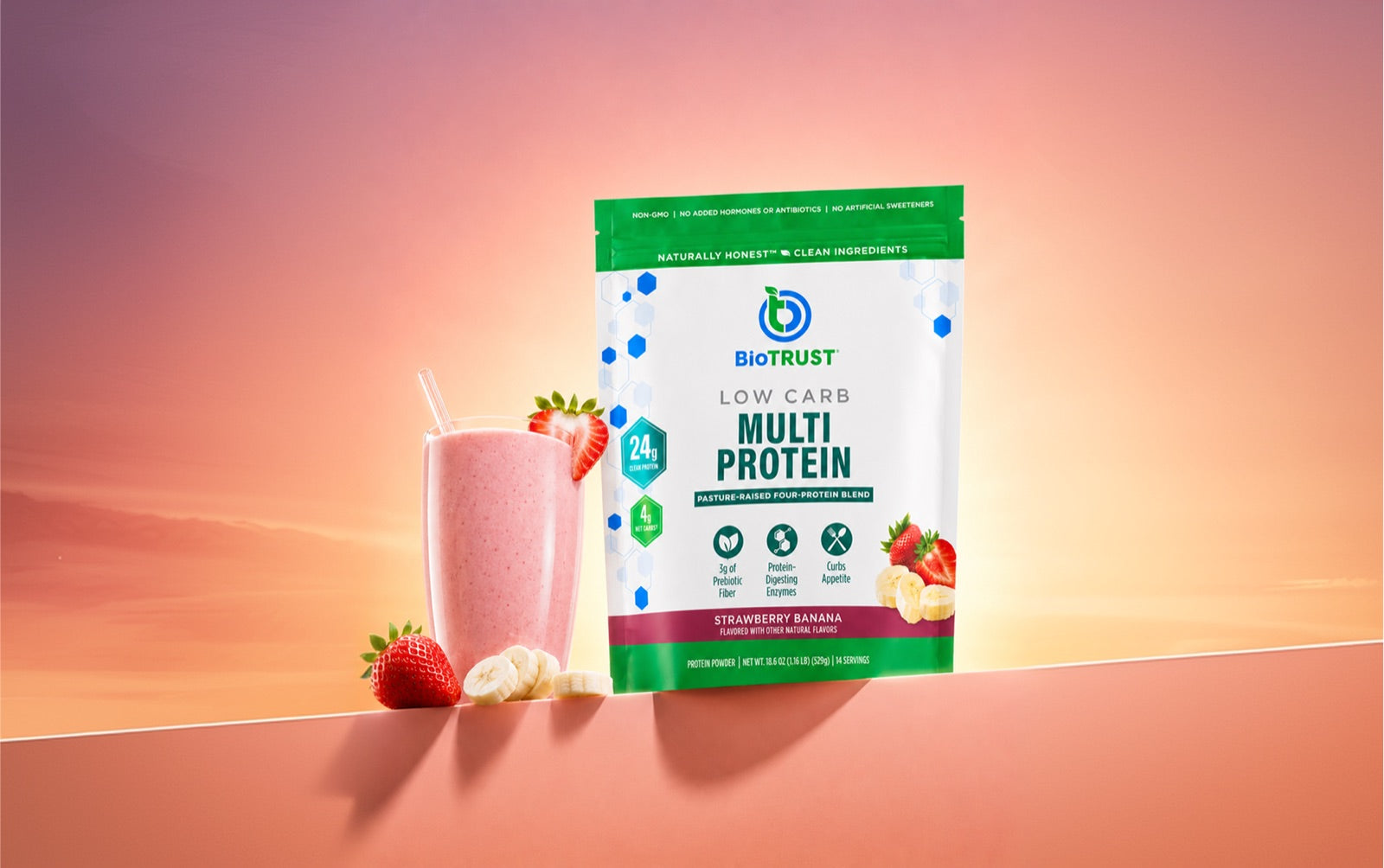 BioTRUST Low Carb Multi Protein in sunrise light