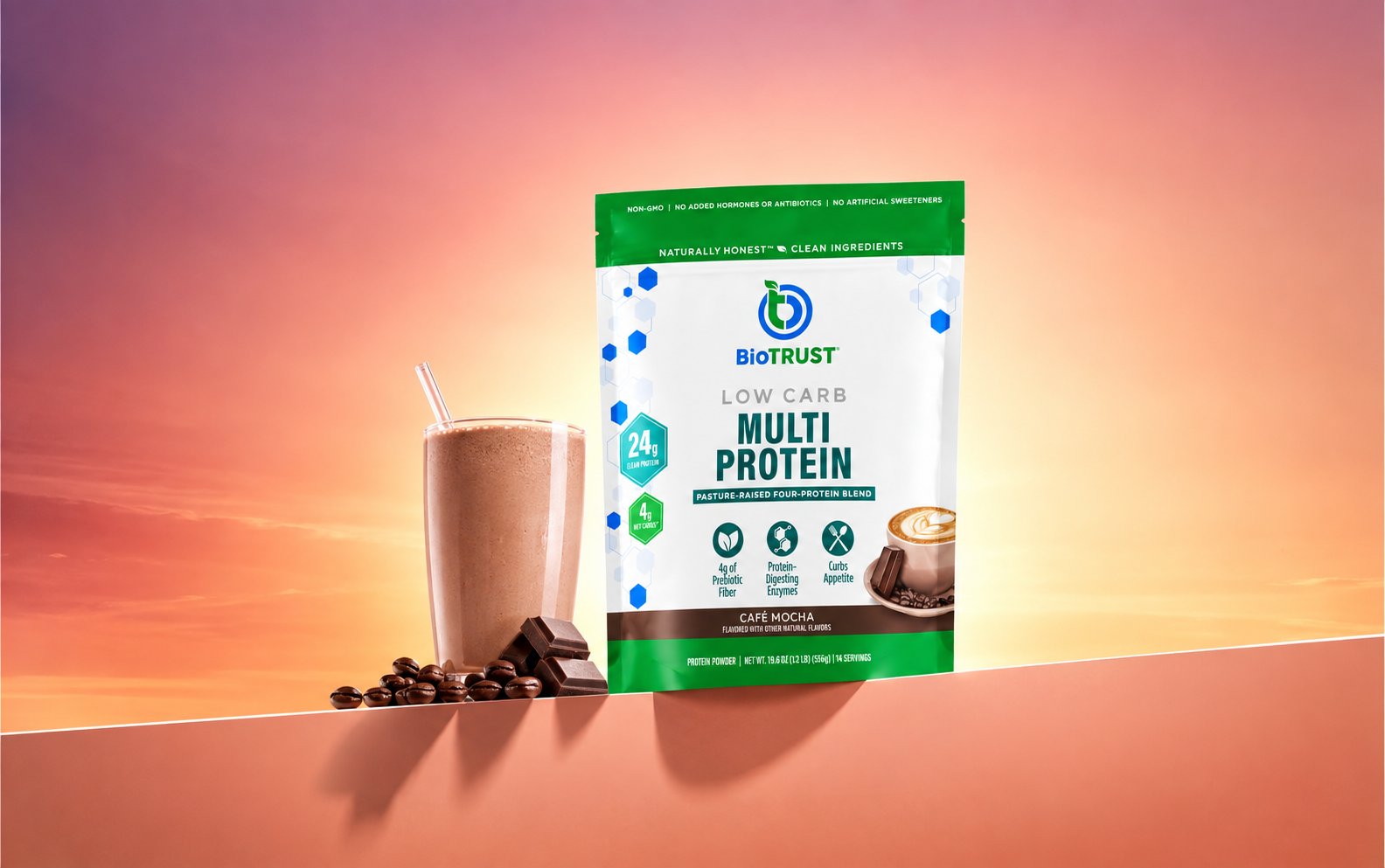 BioTRUST Low Carb Multi Protein in sunrise light