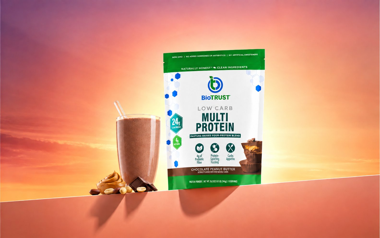 BioTRUST Low Carb Multi Protein in sunrise light