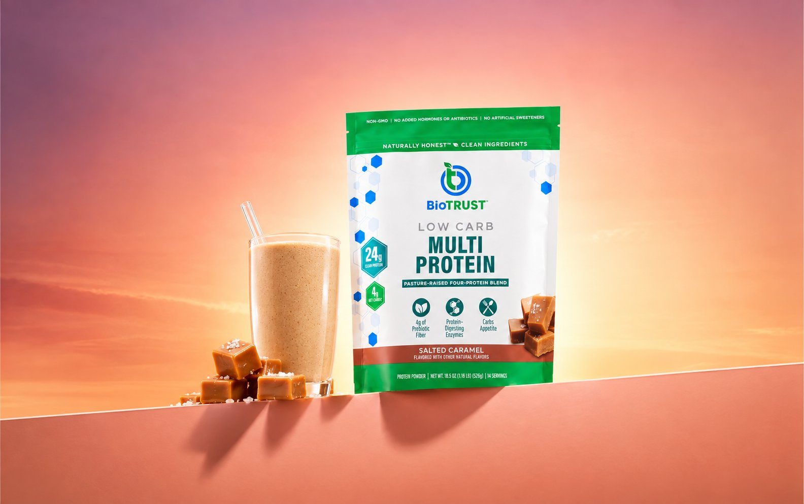 BioTRUST Low Carb Multi Protein in sunrise light