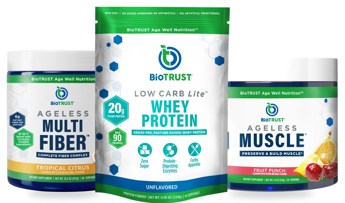 The Core 3: Low Carb Lite Whey Protein, Ageless Muscle and Ageless Multi Fiber