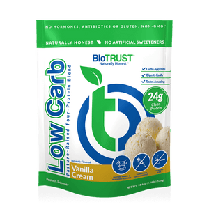 BIOTRUST Low Carb Protein Powder Vanilla Cream Blend Packaging