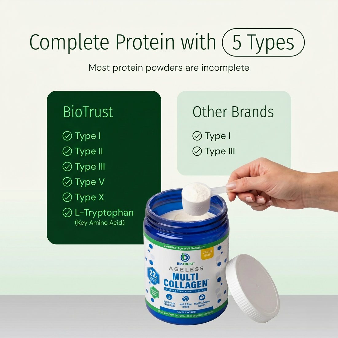 Ageless Multi Collagen® Protein Powder Tub - Image 3 of 7