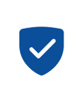 icon of a badge with a checkmark in a hexagon