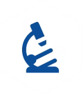 Microscope in a hexagon icon