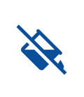 icon of checmicals in a beaker crossed out in a hexagon