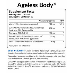 Ageless Body Supplement Facts