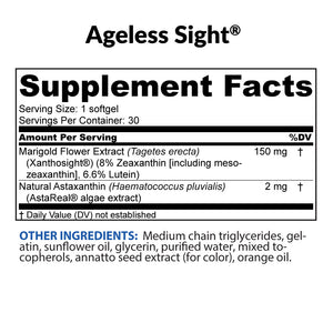 Ageless Sight Supplement Facts